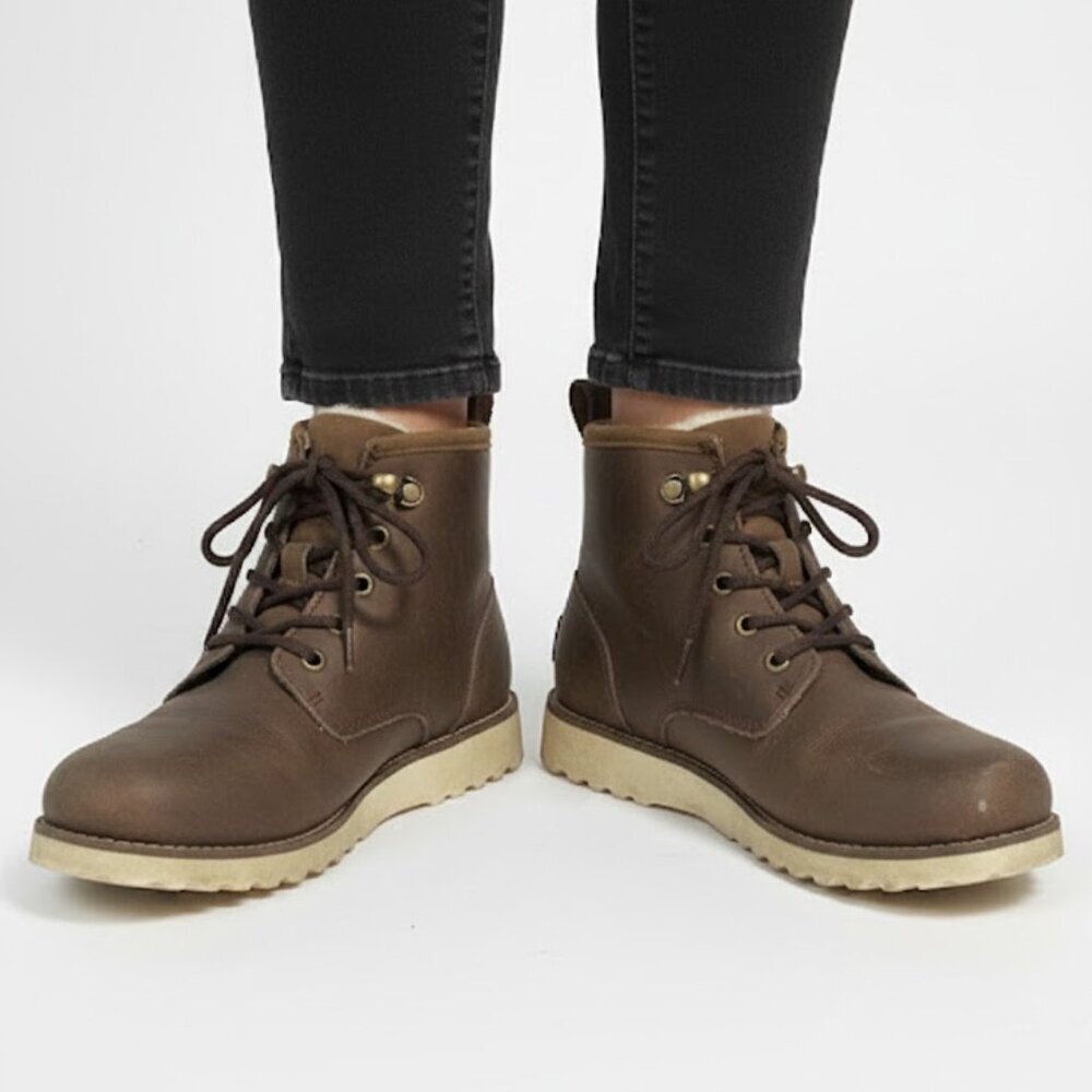 UGG Kesey Waterproof Leather Lace-Up Boots Size 4